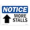 Signmission OSHA Notice, 5" Height, More Stalls Up Arrow Sign With Symbol, 7" X 5", Landscape OS-NS-D-57-L-14254 - alternate 1